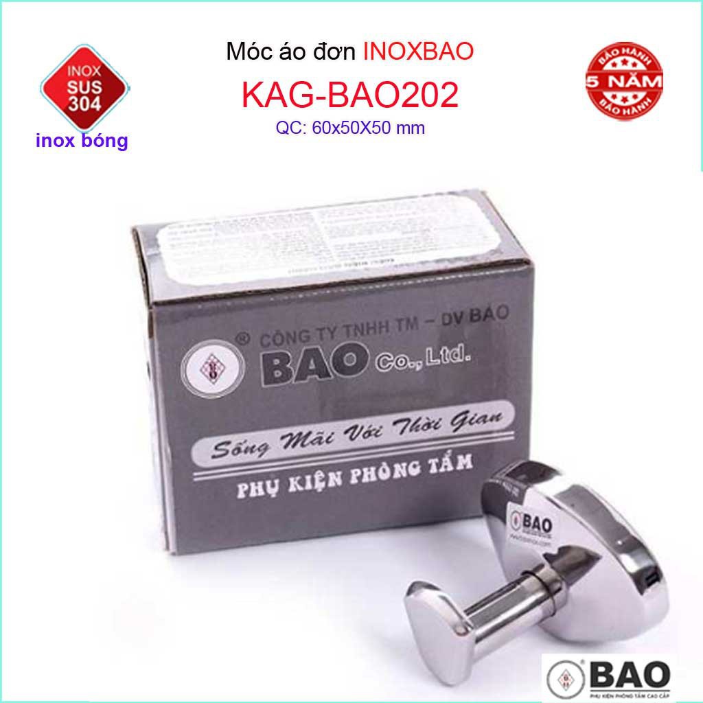 Móc treo đồ Inox Bảo, móc áo Inox SUS304 KAG-BAO202