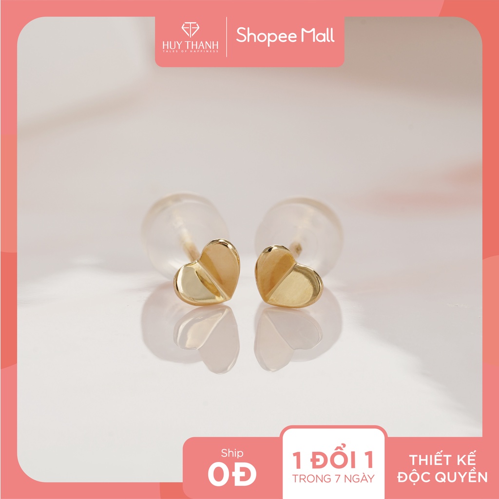 Bông Tai Nữ Vàng 14K BTAM44 Huy Thanh Jewelry Được Thiết Kế Đơn Giản Theo Phong Cá