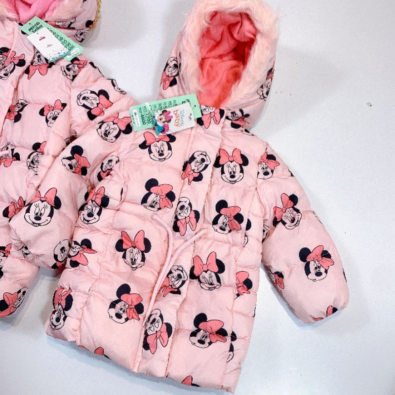Áo khoác phao Minnie Disney dư xịn cho bé gái 9/12-36m