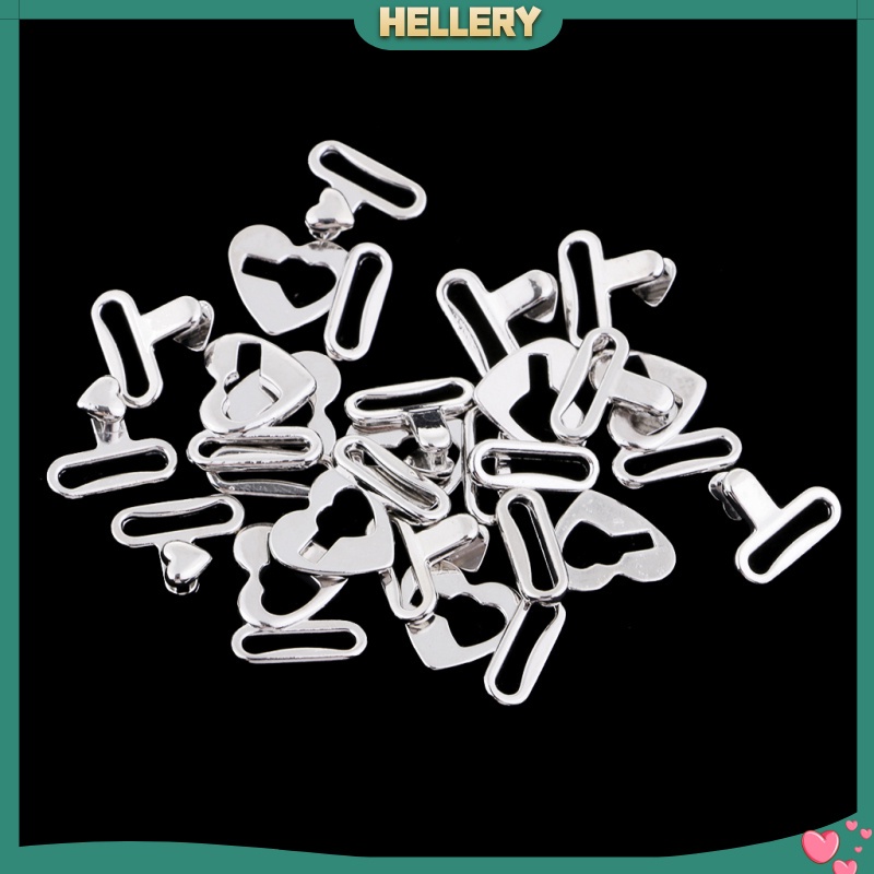 Bộ 10 Móc Kim Loại Hình Trái Tim Màu Bạc Dùng Để May Vá Áo Ngực / Váy