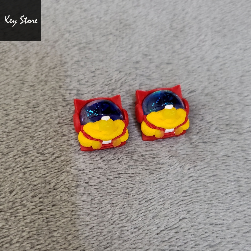 Nút bàn phím cơ artisan keycap sirius màu vàng đỏ kính đá