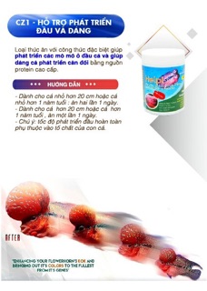 Thức ăn lên đầu cho cá la hán - Cz1 Help Kok 100g (Hàng Thái Lan)