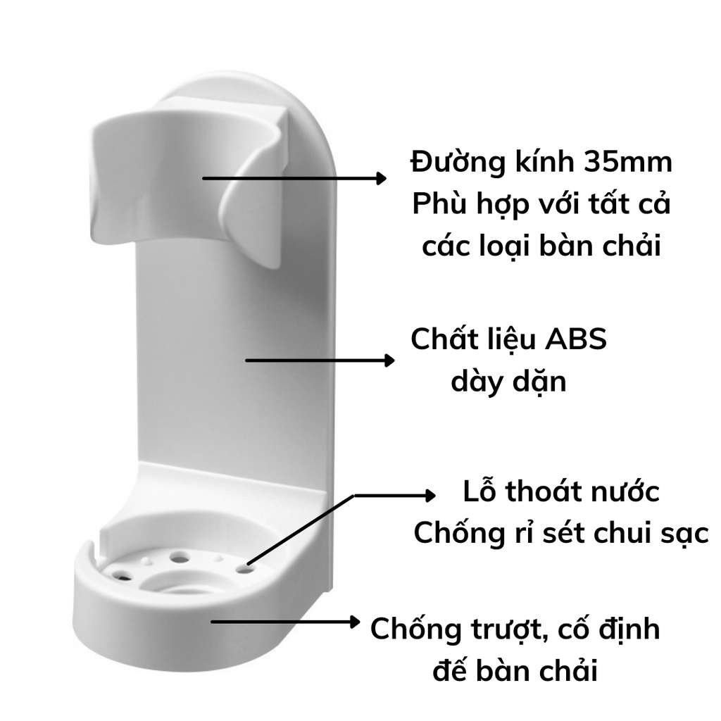 Giá đỡ bàn chải điện, kệ đựng bàn chải điện oral B, chất liệu cao cấp, chịu lực tốt