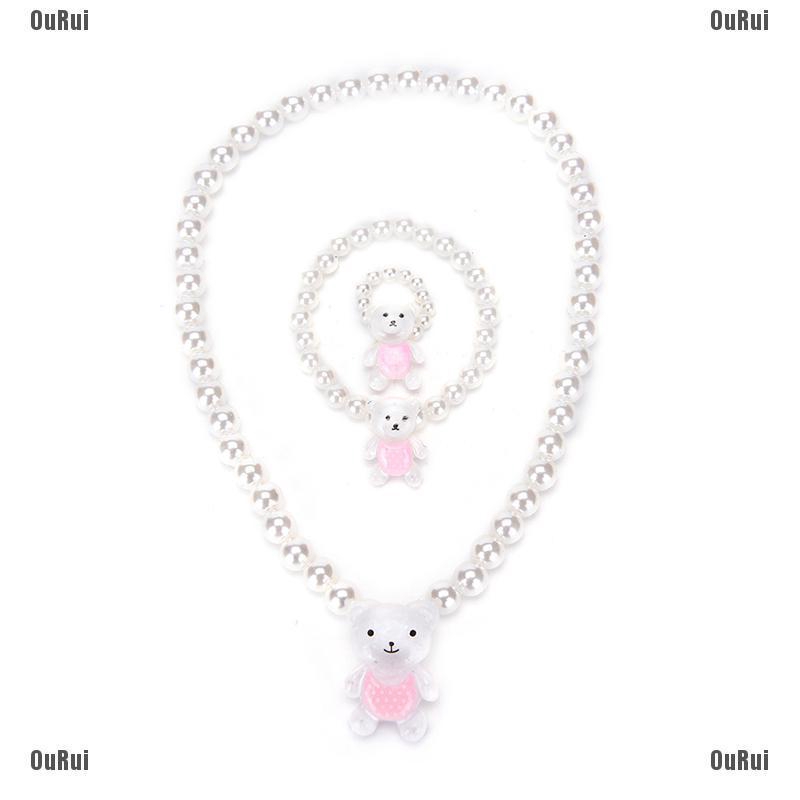 Bộ Vòng cổ + Vòng Tay + Nhẫn Đính Ngọc Trai Nhân Tạo