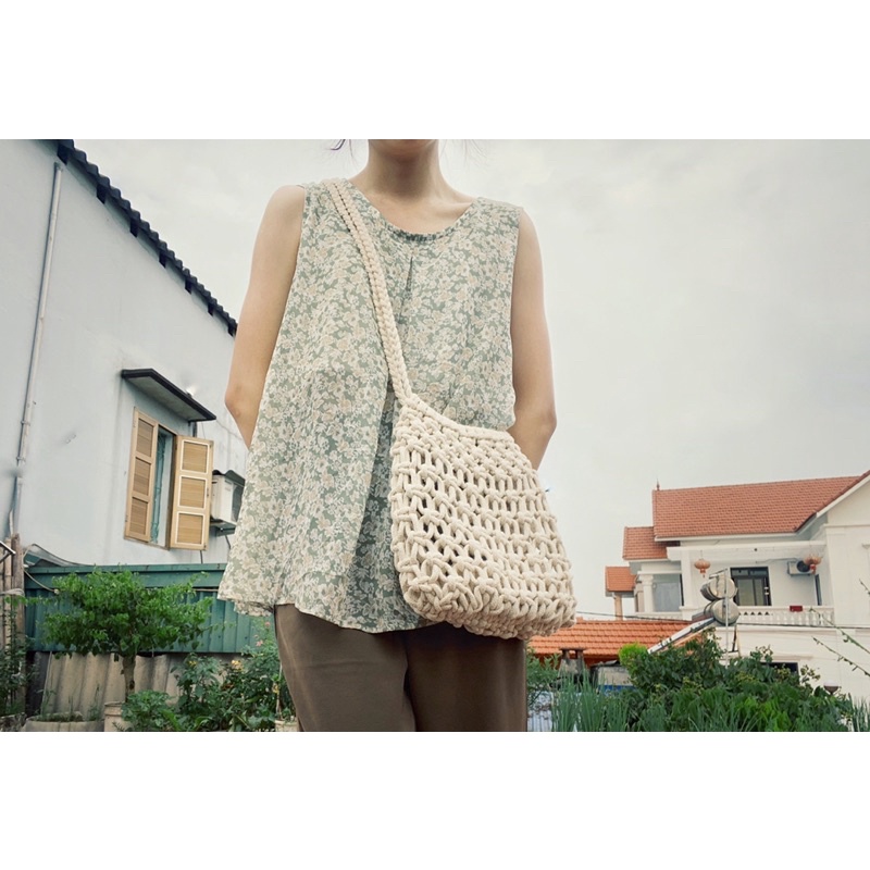 Túi xách đan lưới macrame