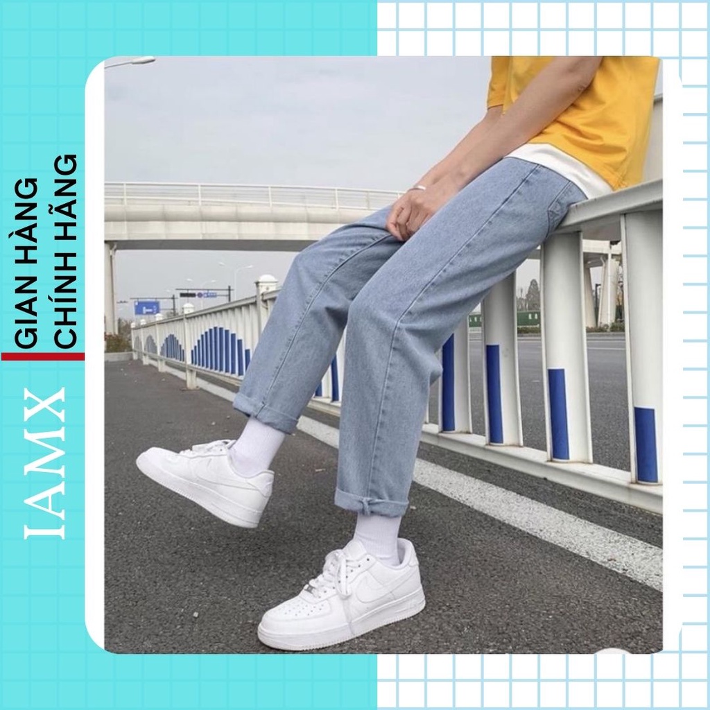 Quần jean Baggy nam ống suông, quần bò nam Hàn Quốc hot trend 2022