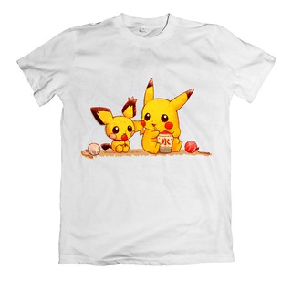 Áo thun in hình 2 anh em pikachu dễ thương