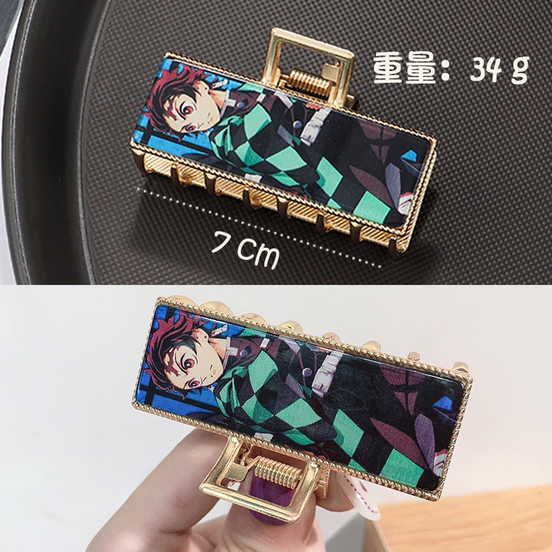 Kẹp tóc kim loại họa tiết anime Demon Slayer thời trang dễ phối đồ