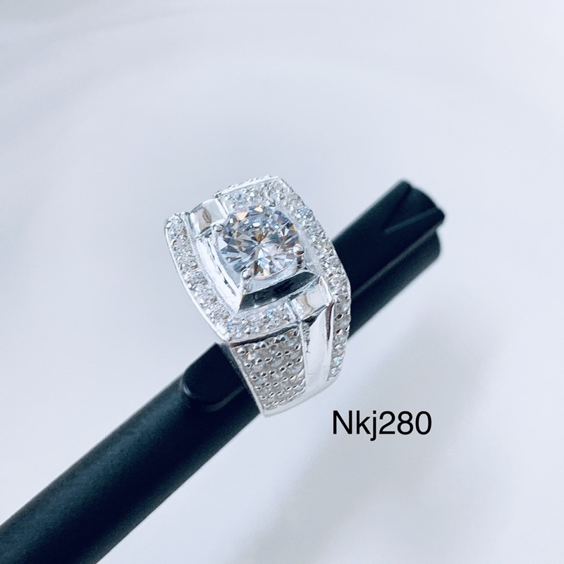 NHẪN BẠC CHO NAM ĐÁ MÀU TRẮNG