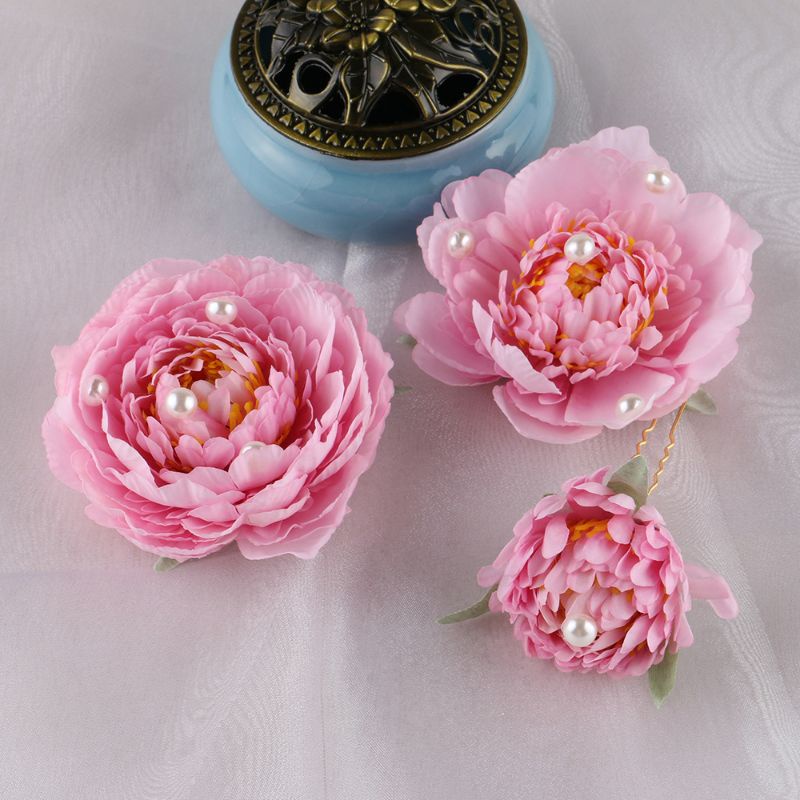 BỘ 3 BÔNG CÀI TÓC CỔ TRANG HOA MẪU ĐƠN