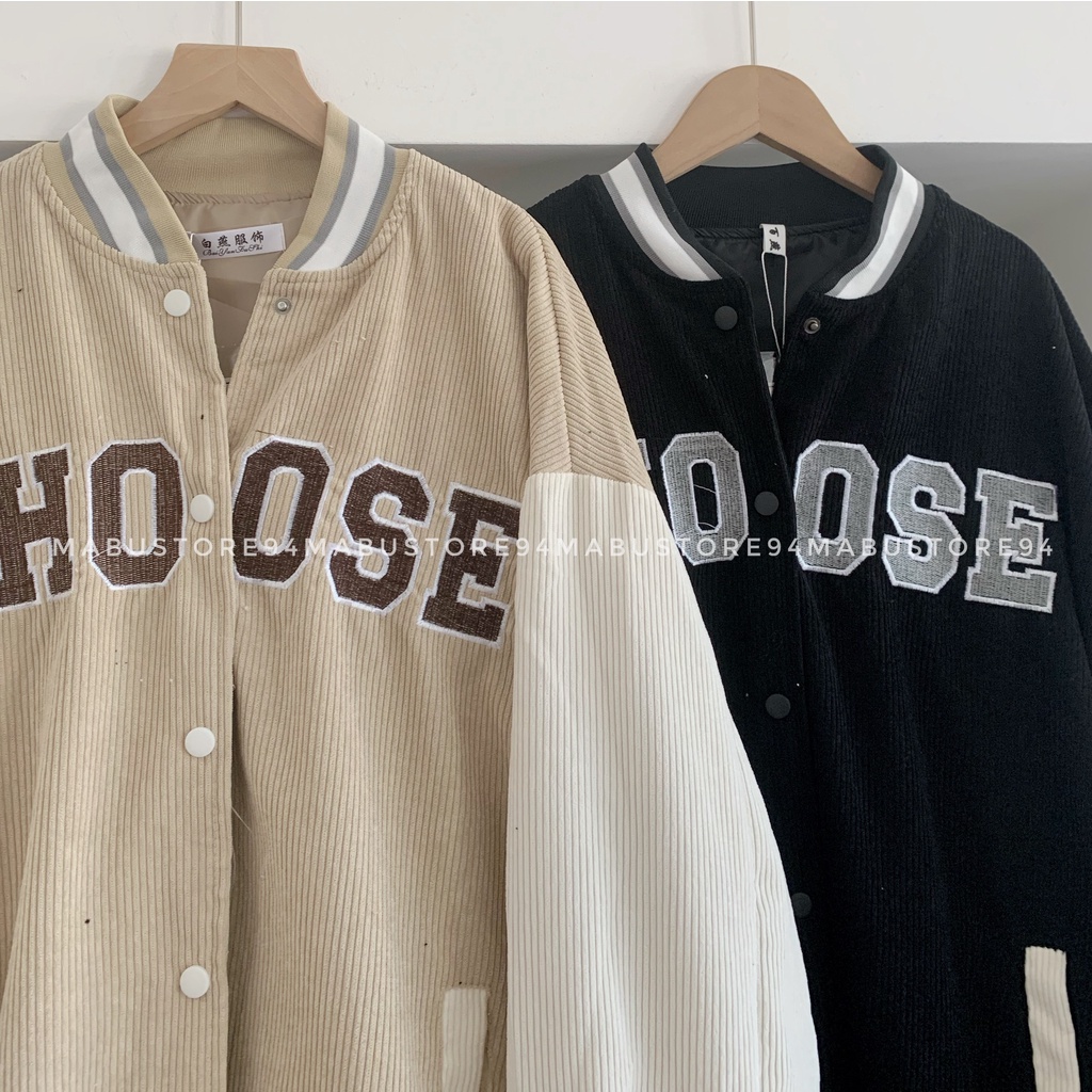 Áo khoác bomber Choose chất dày dặn kiêu dáng Hàn Quốc