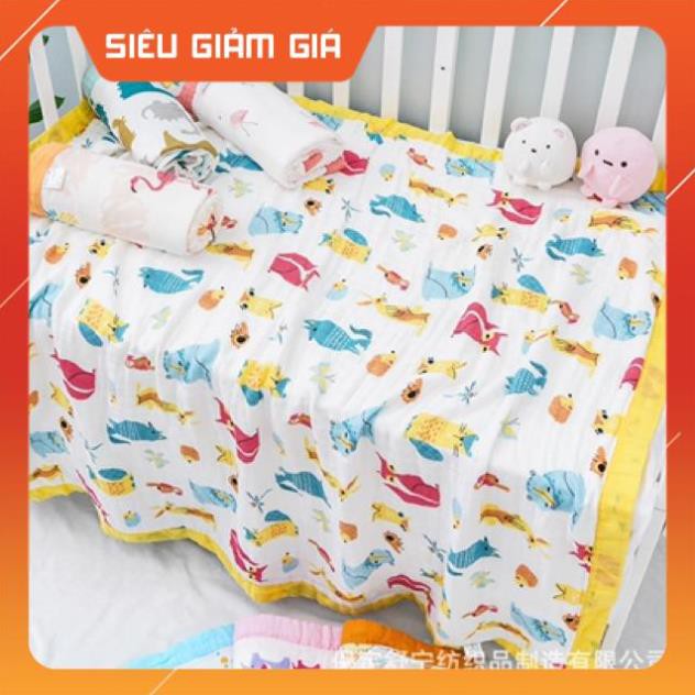 Chăn cho bé - Chăn Aden 4 lớp BO VIỀN 110x120cm
