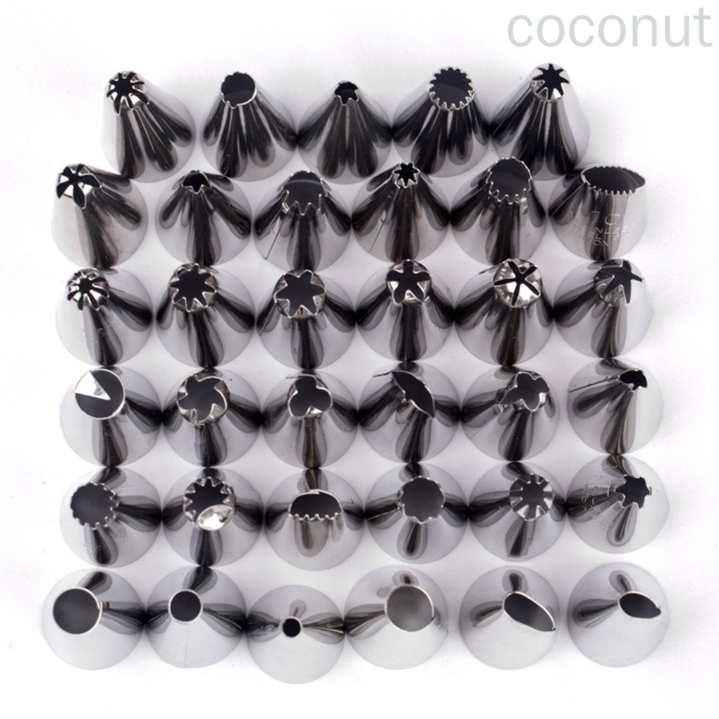 Set 10 đuôi bắt bông kem trang trí bánh bằng thép không gỉ có thể tái sử dụng