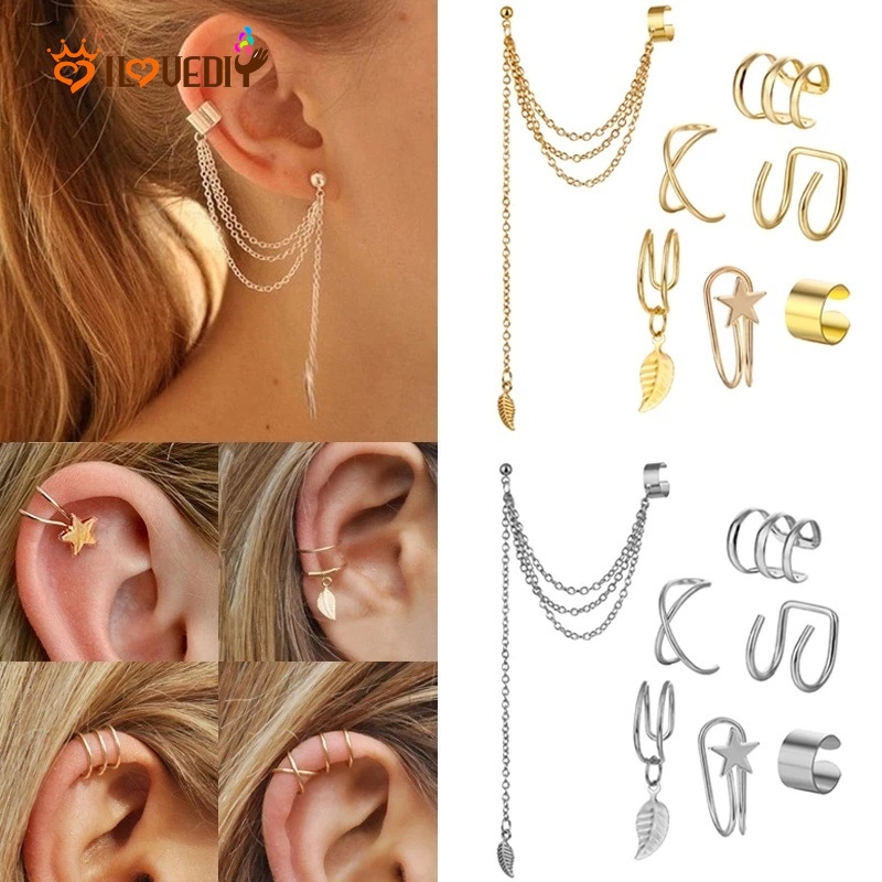 Bộ 7 Khuyên Tai Nữ Trang Tạo Hình Độc Đáo