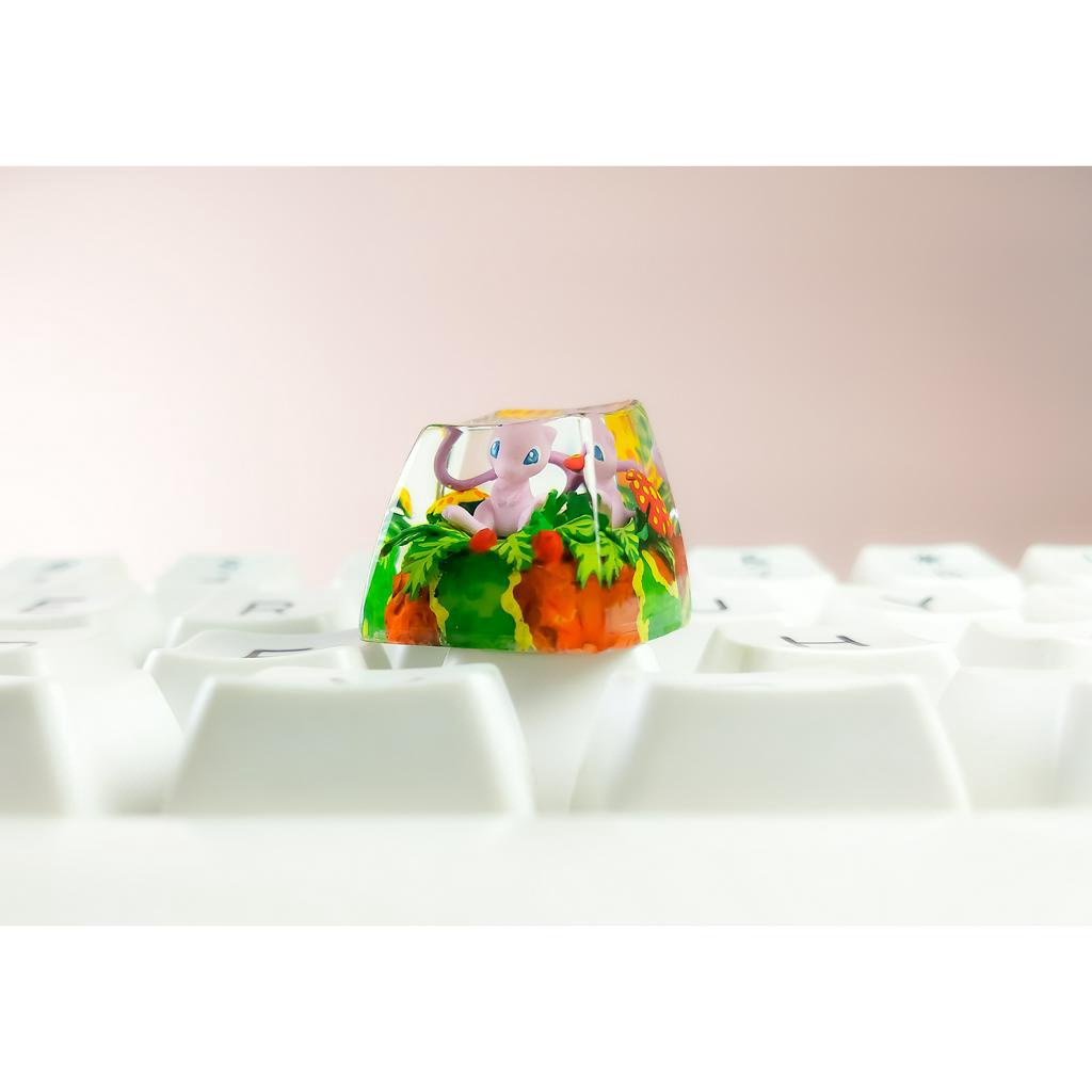 Nút bàn phím Pokemon, nút bàn phím Mew , Bàn phím nhân vật hoạt hình - Mew keycap, POKÉMON Artisan Keycap