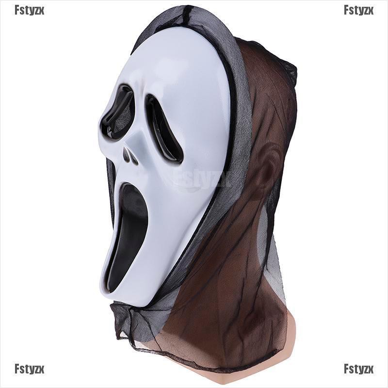 Fstyzx Scary Scream Ghost Face Mask Fancy Bloody Dress scary Halloween Party Costume