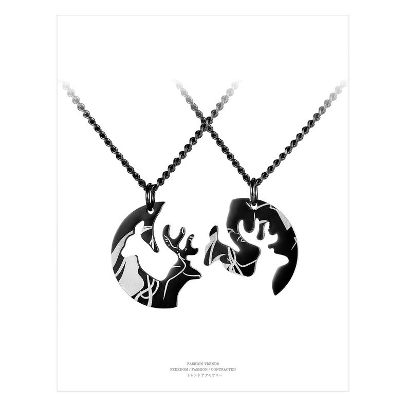 Dây chuyền đôi titan couple kiss không gỉ CN2201 TẶNG KÈM 1 HỘP