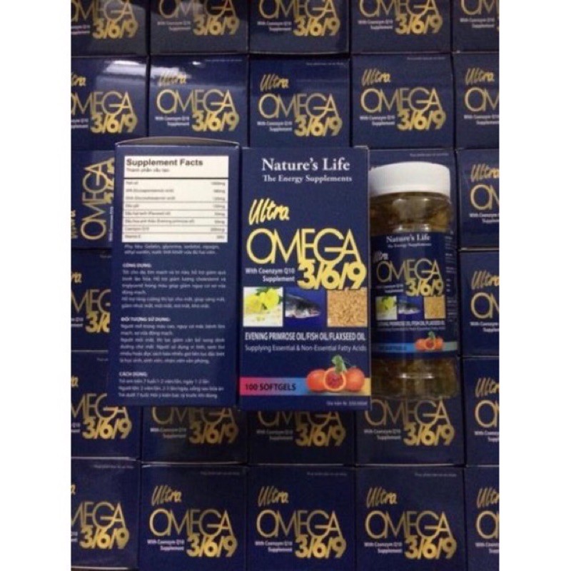 Viên dầu cá Omega 369 Nature life (Nature's life) - hộp 100 viên