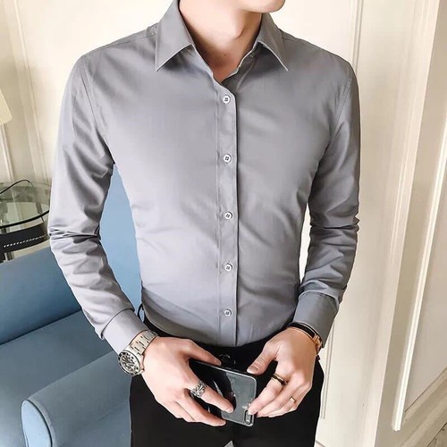 Áo sơ mi nam nữ dài tay unisex sơ mi công sở form rộng kiểu Hàn Quốc Trendyman vải lụa mềm mại | BigBuy360 - bigbuy360.vn