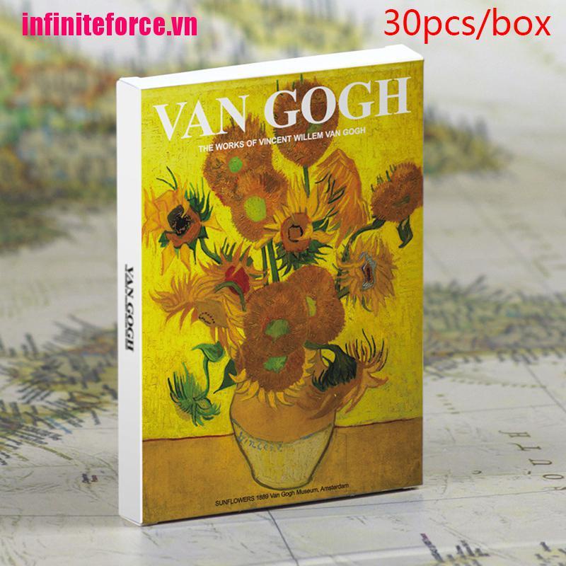 Bộ 30 Tấm In Hình Tranh Van Gogh Cổ Điển