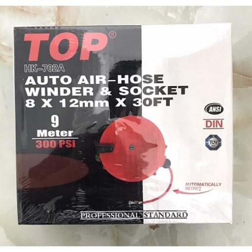 Cuộn Dây Hơi Rút Tự Động Dài 9 Mét Dây Nén Khí Áp Lực Chất Liệu PU Kích Thước Ống 5mm x 8mm DCT 0204