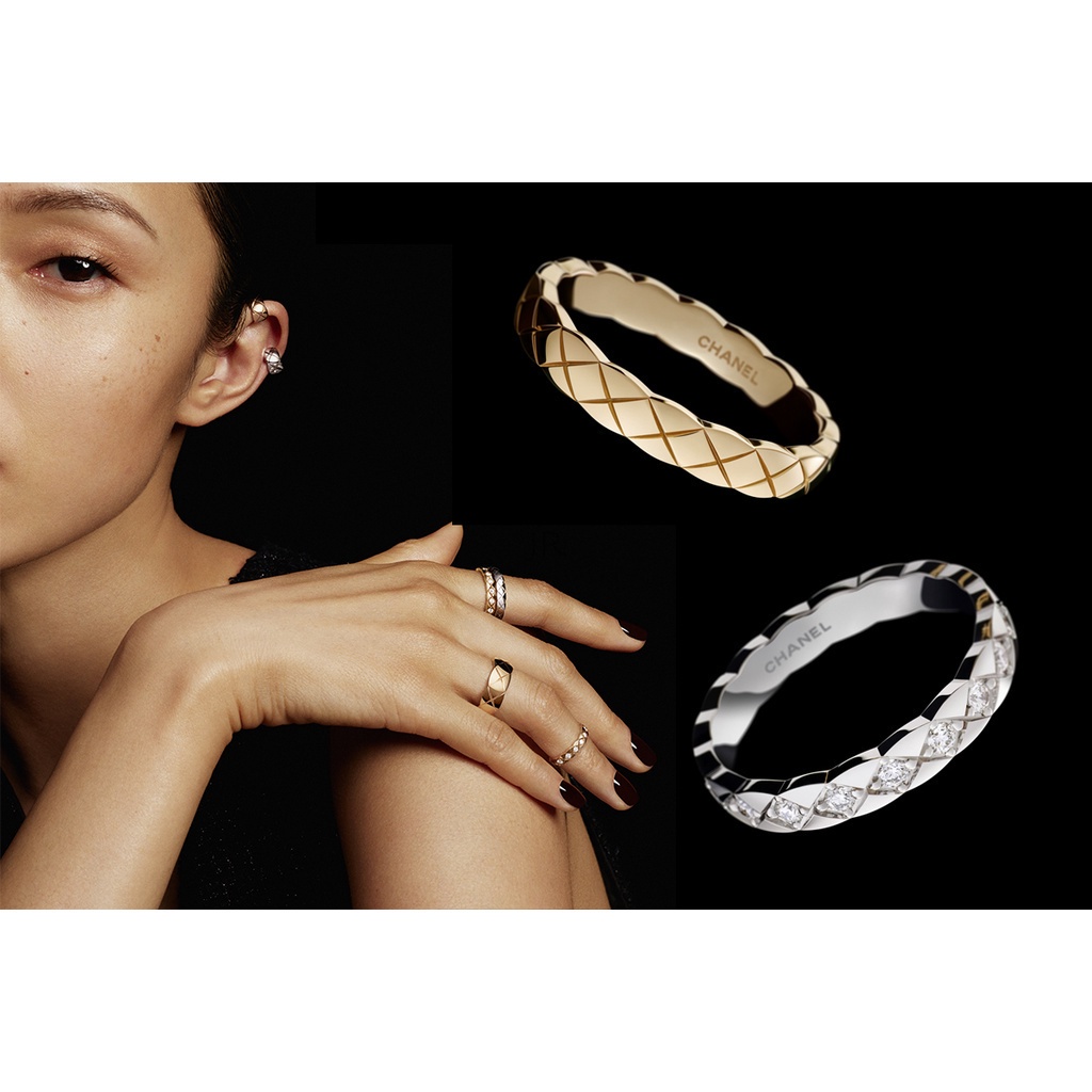 Nhẫn đeo tay mini hàng mới năm 2022 18k màu bạc/ vàng kim cương