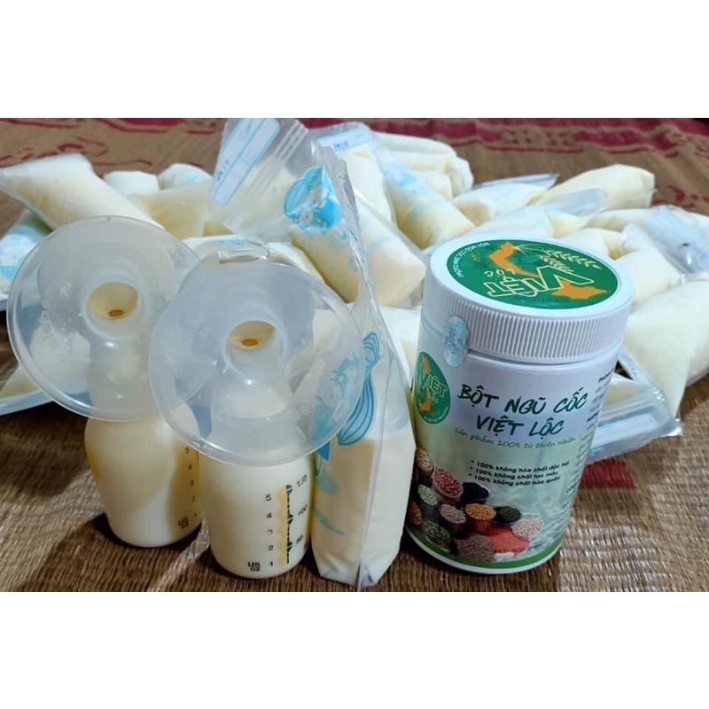 Bột Ngũ Cốc Lợi Sữa Việt Lộc + Cốm Mummilk  - Dành Cho Bà Bầu, Ngũ Cốc Dinh Dưỡng, Tiết Sữa Tự Nhiên Cho Bé