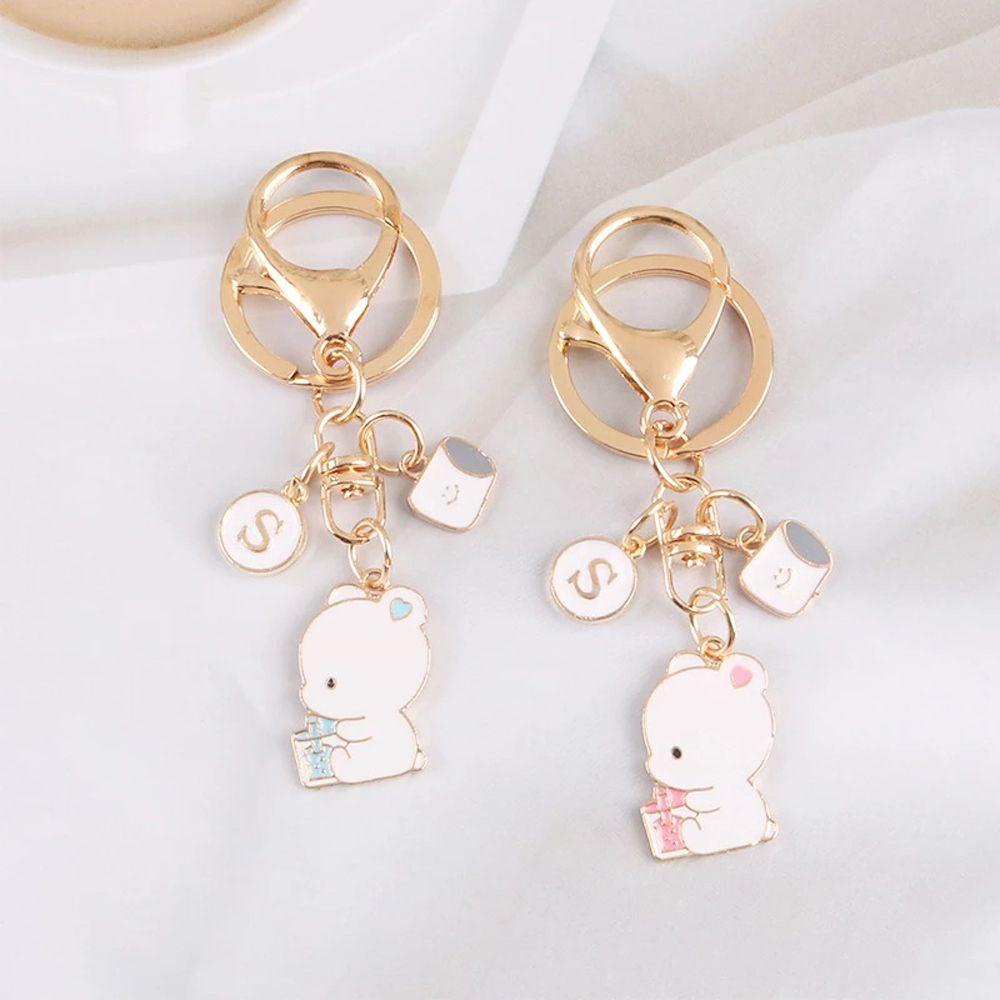 Móc Khóa Hình Ly Sữa Và Gấu Dễ Thương