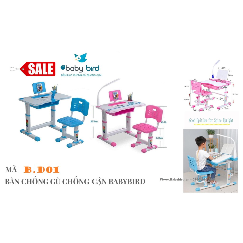Bàn Ghế chống gù chống cận BabyBirdVN Mã B.D01