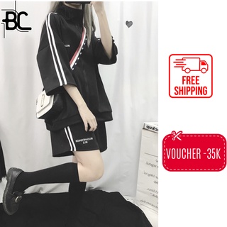 Set áo khoác bóng chày quần shorts thể thao freesize