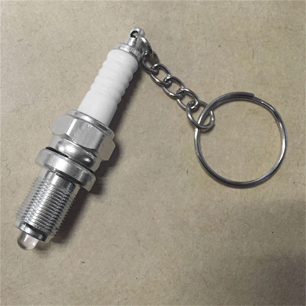 Móc khóa đèn LED hình bugi đánh lửa xinh xắn