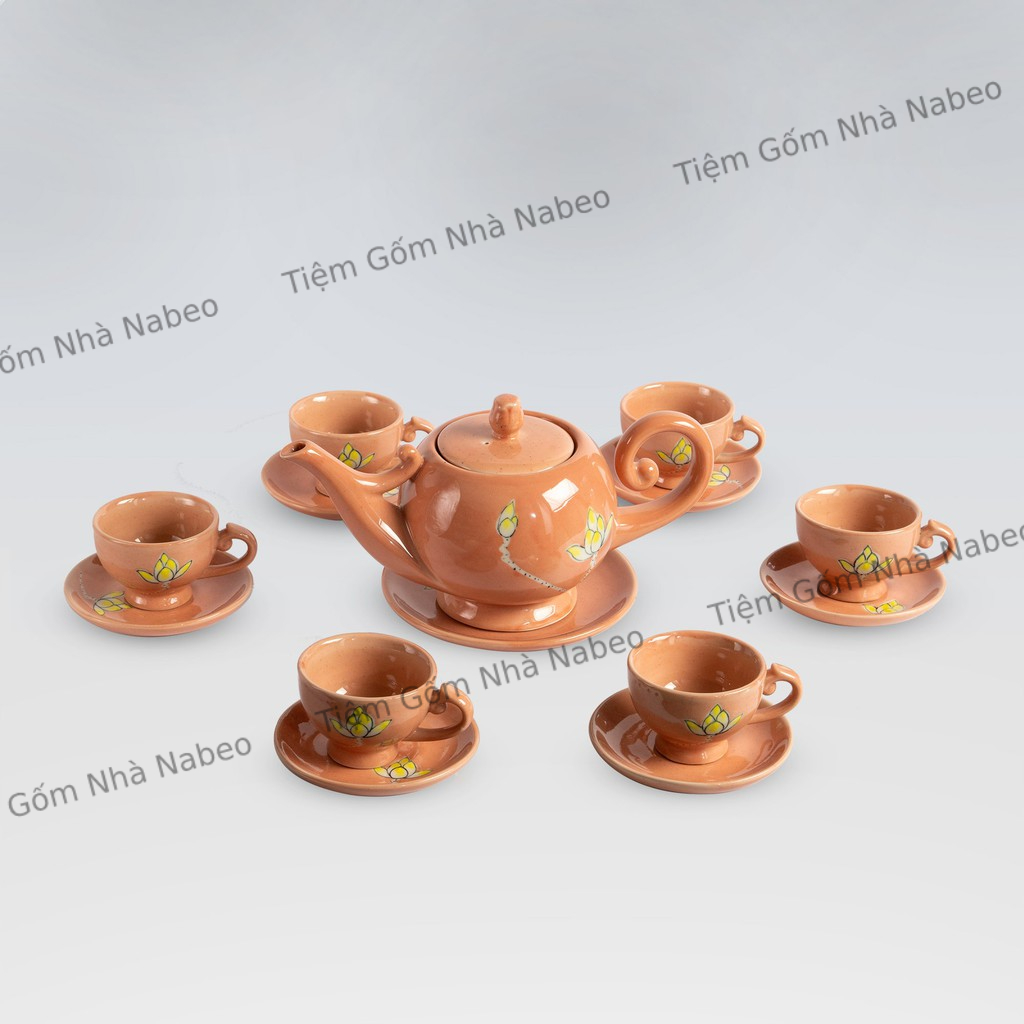 Bộ Tách Pha Trà Bát Tràng, Ấm chén decor nhiều họa tiết, Pha Chè, Trà Hoa Cúc... Dung Tích 400ml