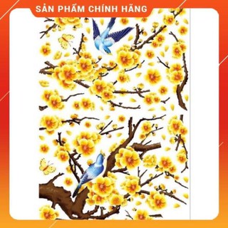 Decal đào mai 3D dán tường,dán kính khổ lớn