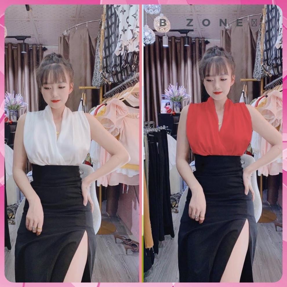 S20 Set thiết kế áo lụa, chân váy bút chì xẻ tà cao cấp (S20) CAO CẤP