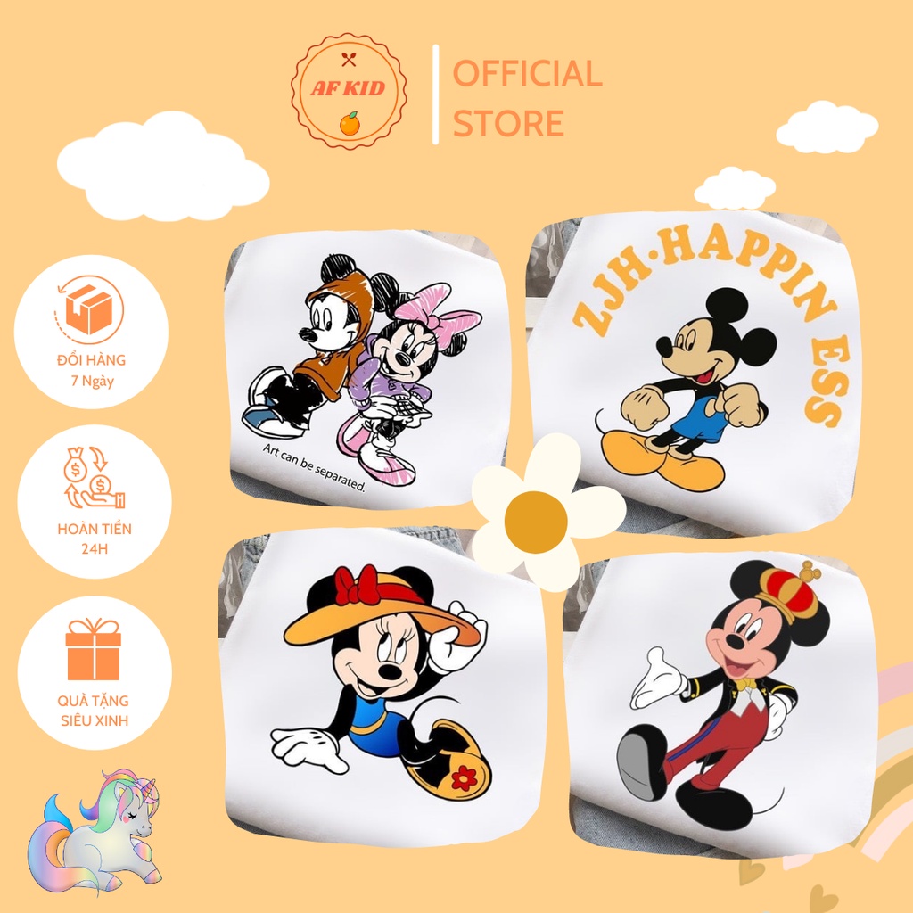 Áo thun cho bé - Áo phông cộc tay Mickey Couple siêu xinh cho bé trai, bé gái 6-18kg