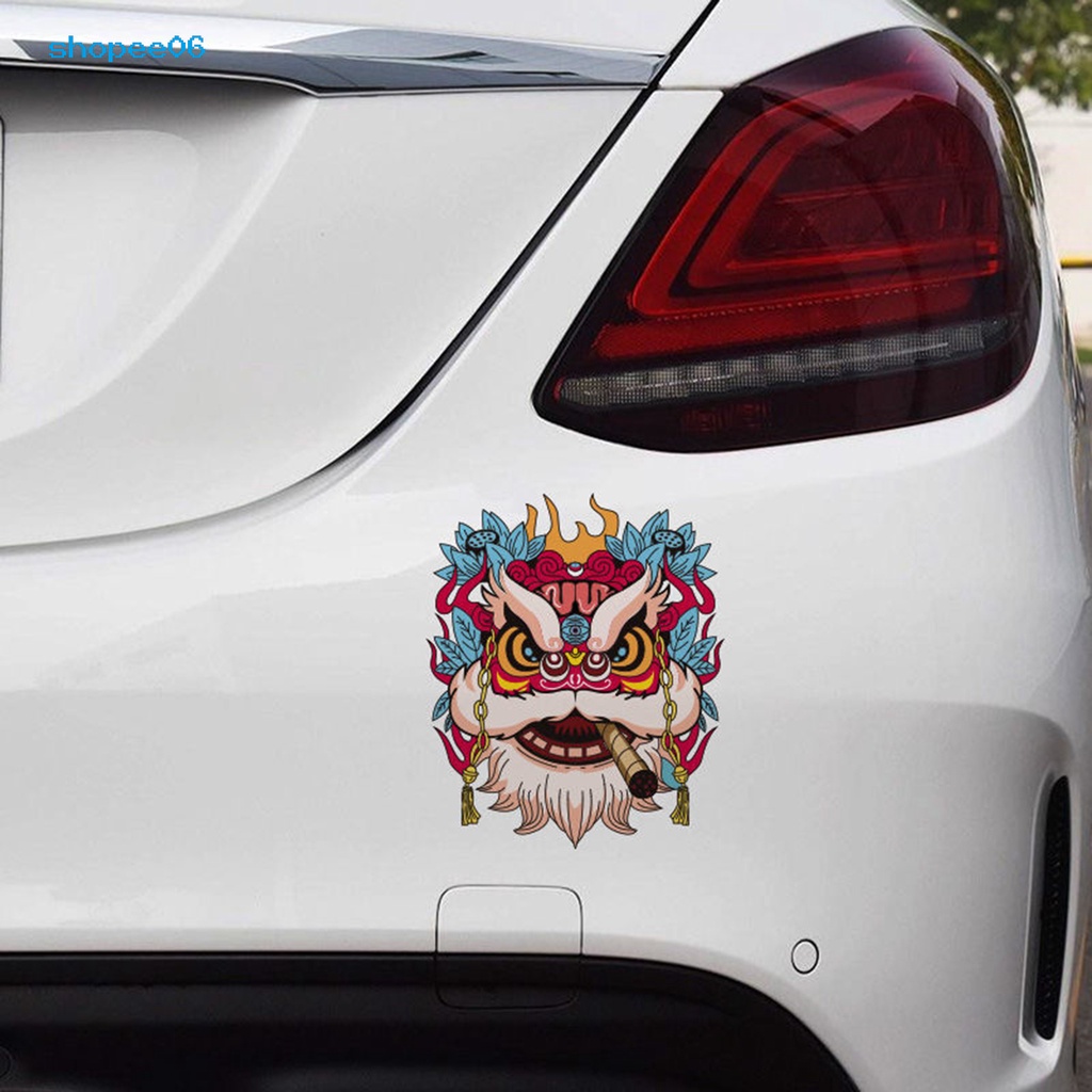 Miếng Dán Trang Trí Xe Hơi Họa Tiết Sư Tử Awake Lion Vui Nhộn Màu Sáng Độc Đáo Trang Trí Van