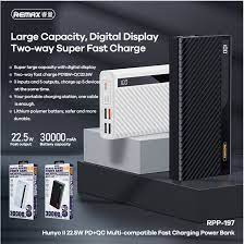 Pin sạc dự phòng 30000mAh REMAX RPP-197 sạc nhanh 22.5w lõi Li-polymer 4 cổng QC+1PD 4.9 46 Đánh Giá 93 Đ