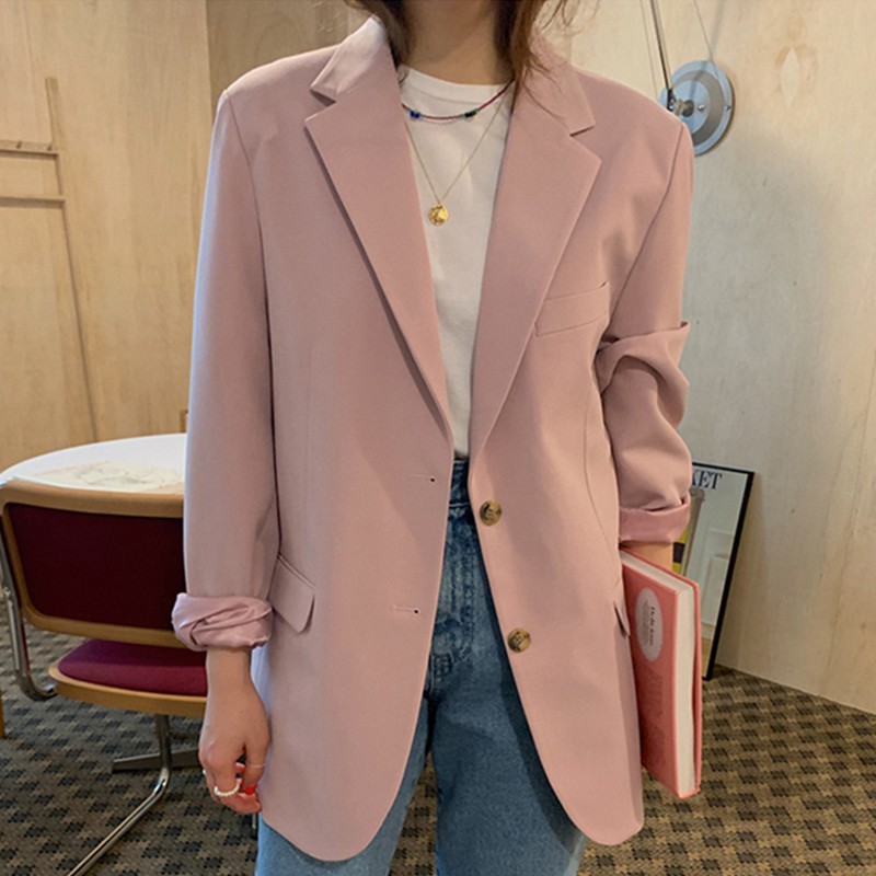Áo Khoác Blazer Hồng Trơn Dory&Pony BASIC KOREAN STYLE - AK112 | BigBuy360 - bigbuy360.vn