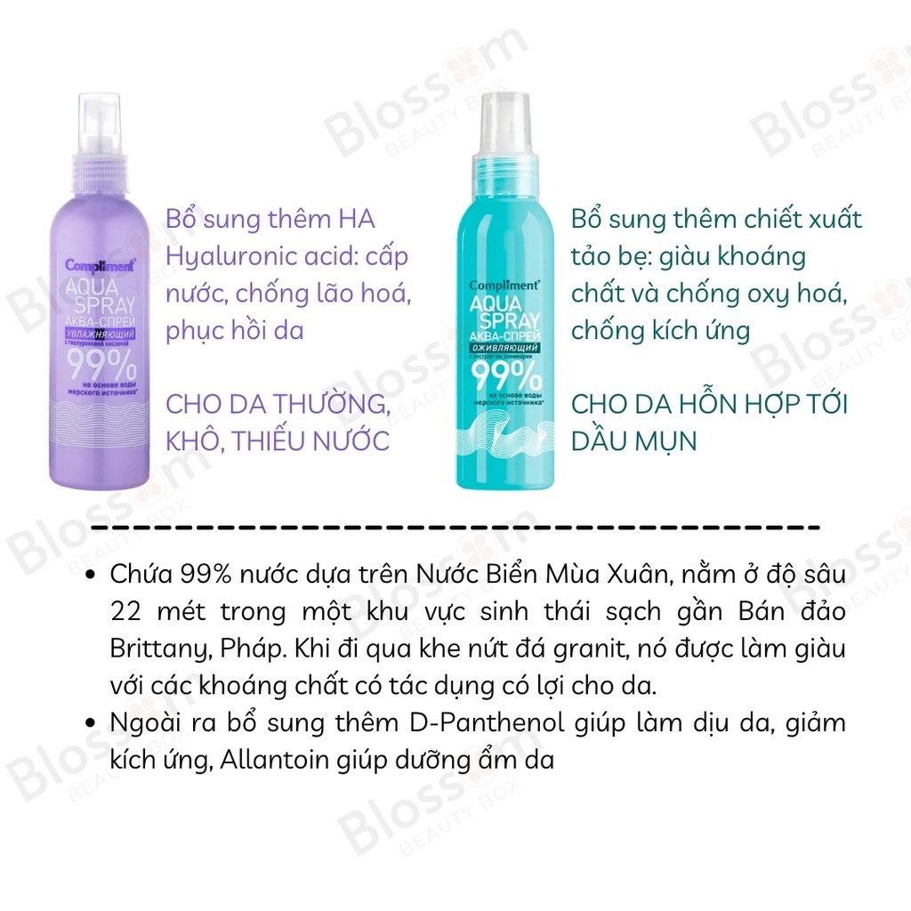 Xịt khoáng Aqua Spray Hyaluronic Acid - Compliment