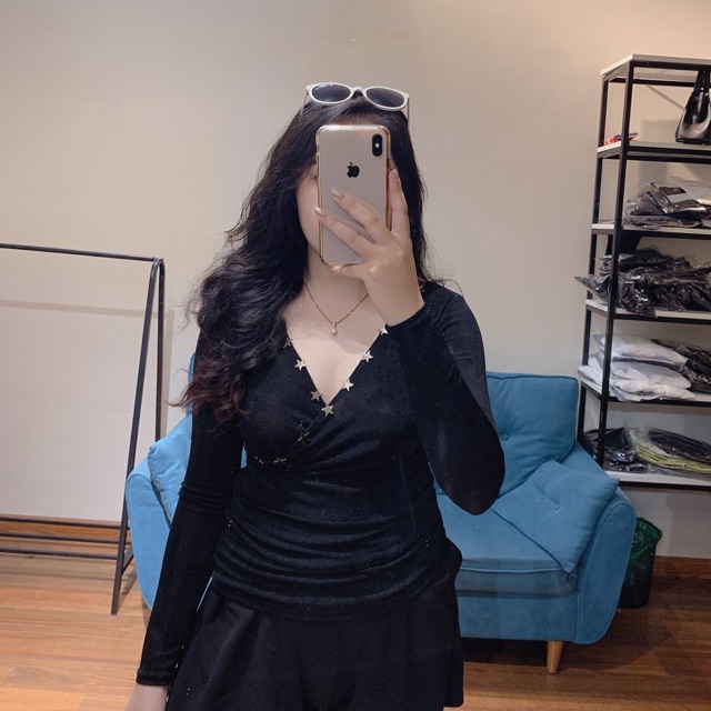 Áo 50-70kg Cổ V Khoét Viền Sao Hàng QC Loại 1