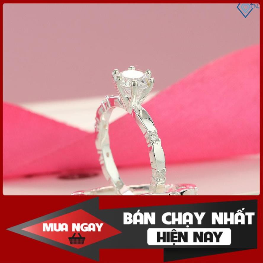 Nhẫn đôi bạn thân, nhẫn cặp bạc tình bạn đẹp đính đá khắc tên