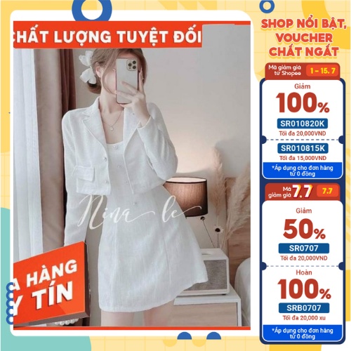 FREESHIP❣️SET ĐẦM DẠ HAI DÂY + KHOÁC DẠ CROPTOP