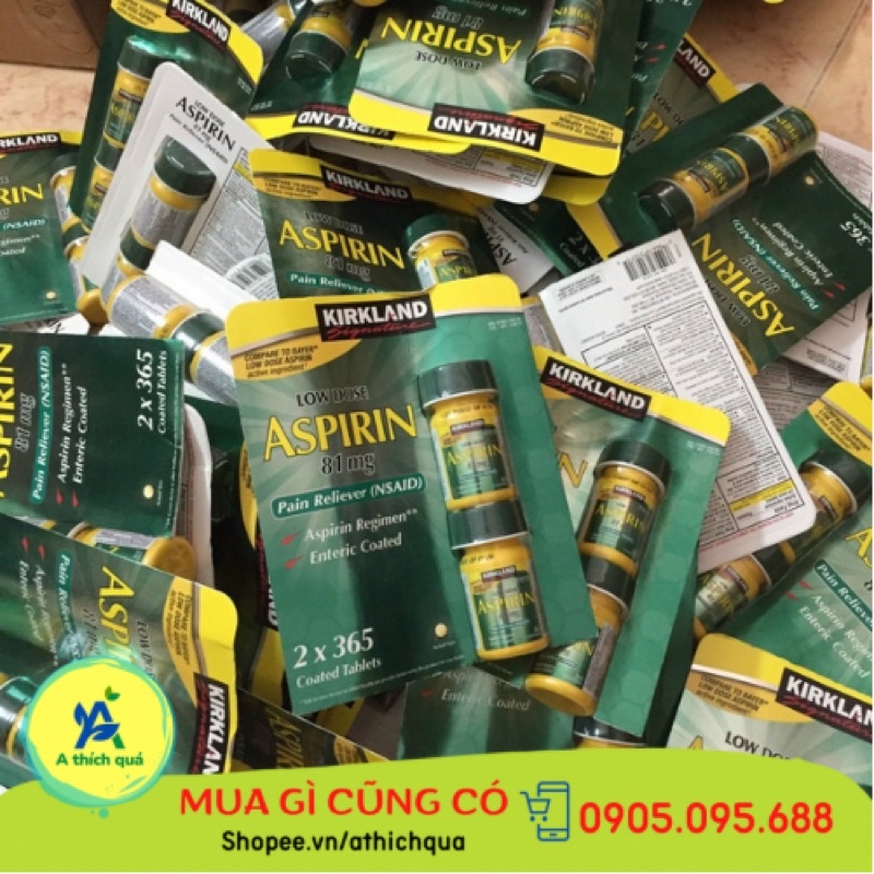 (Ship Nhanh) Aspirin 81mg Kirkland Signature 365 Viên hàng Mỹ