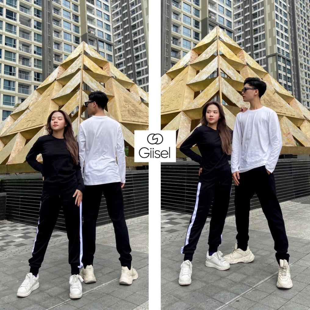 Áo thun dài tay cổ tròn thu đông nam - chất liệu cotton co giãn 4 chiều - thương hiệu Giisel ❕