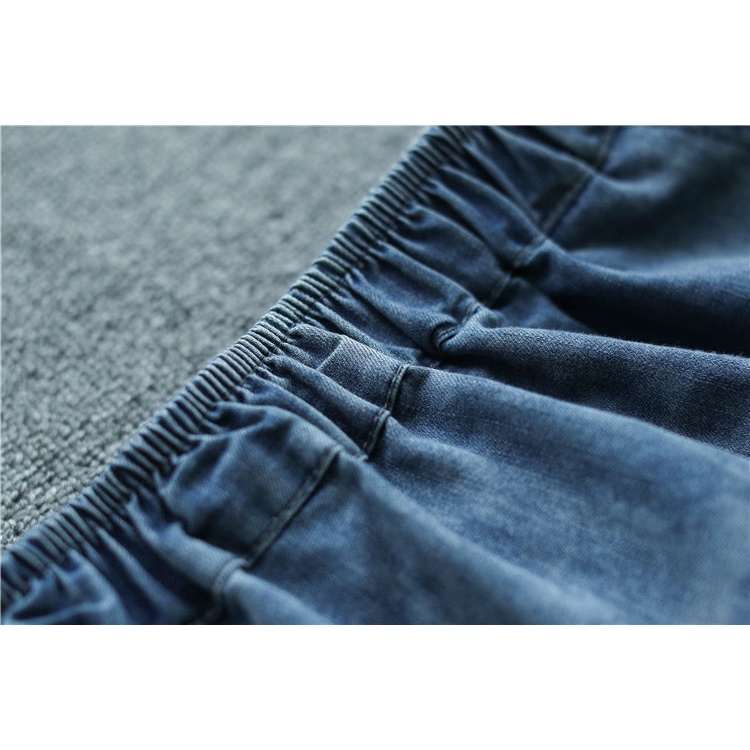 Quần Short denim Lưng Thun Thêu Họa Tiết Mẫu Mới Thời Trang Mùa Hè Cho Nữ