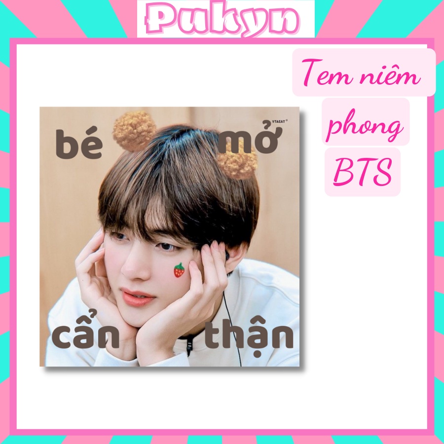 Nhãn dán BTS tem niêm phong sticker hộp thank you sản phẩm ghi chú Pukyn NP01