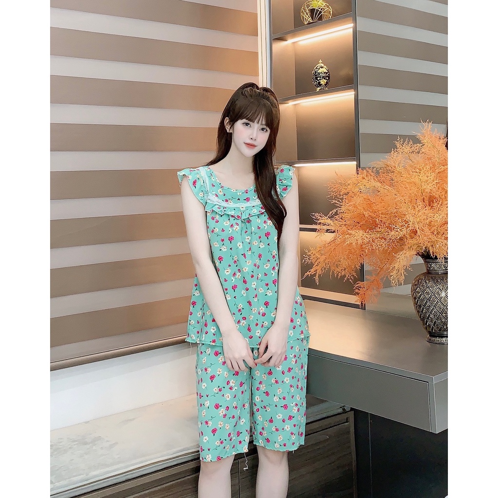 [3 size 46-70kg] Đồ bộ LỤA BÔNG CỔ PHỐI REN VUÔNG VẢI LỤA MỀM MÁT KHÔNG NHĂN SIÊU DỄ THƯƠNG