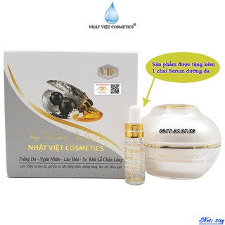 Kem trắng da Ngọc Trai Đen VIP ngừa nhăn ngăn lão hóa se khít lỗ chân lông Nhật Việt Cosmetics 25g