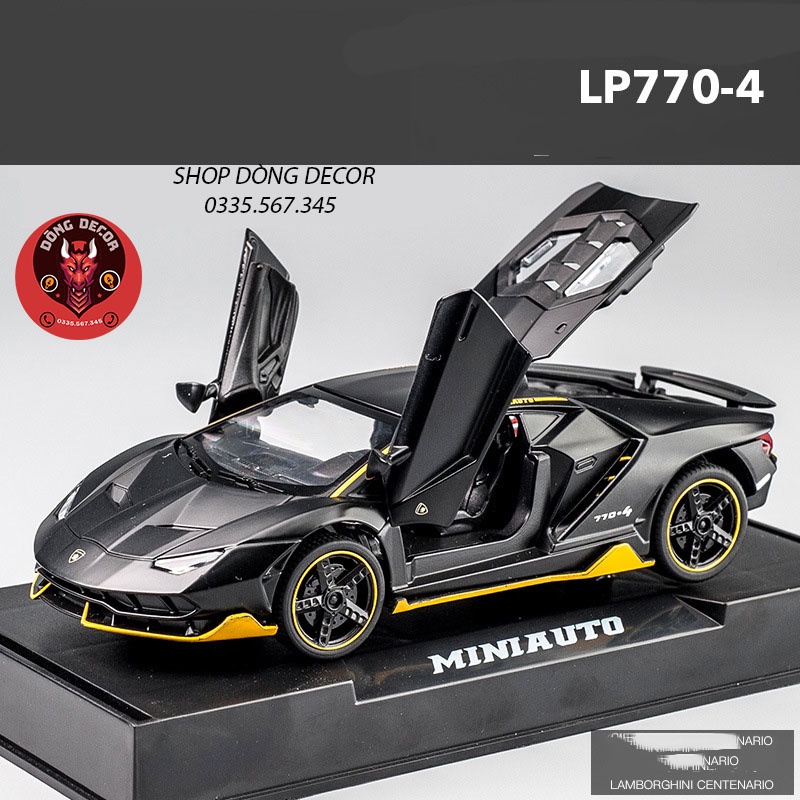 Mô hình oto siêu xe LAMBORGHINI LP-770 bằng kim loại có thể mở cửa ,mở cốp tỉ lệ 1:32