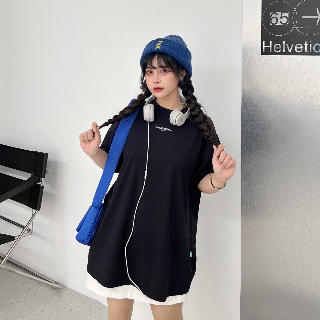 Áo Thun Unisex Cổ Tròn 7MILLIONS Typo SM - 5 Màu - 100% Cotton 2 Chiều - Form Oversize